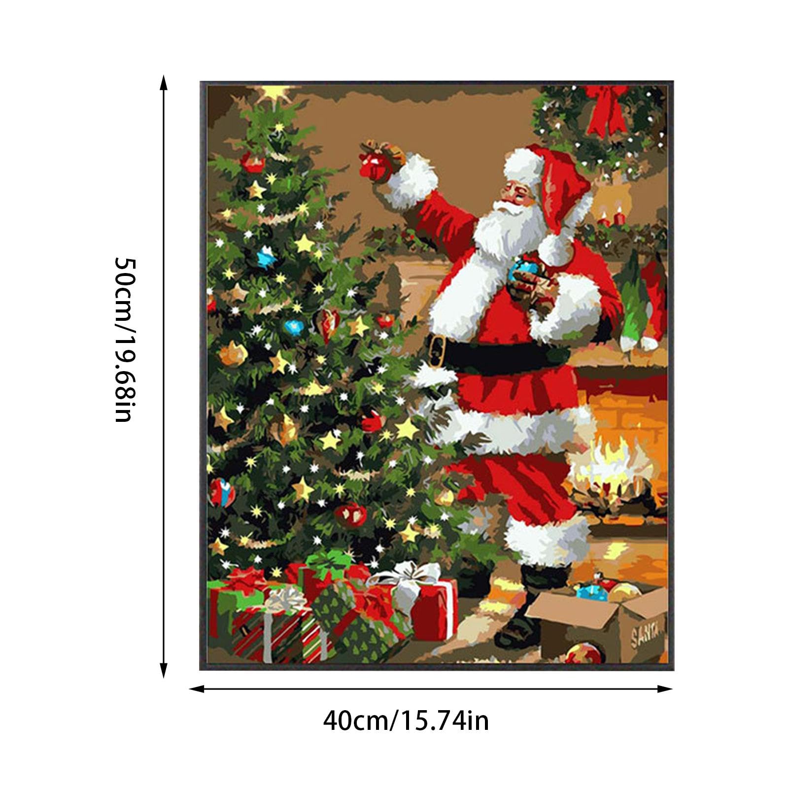 Amazon.co.jp: 油絵キット、クリスマスキャンバスアート絵画,大人用