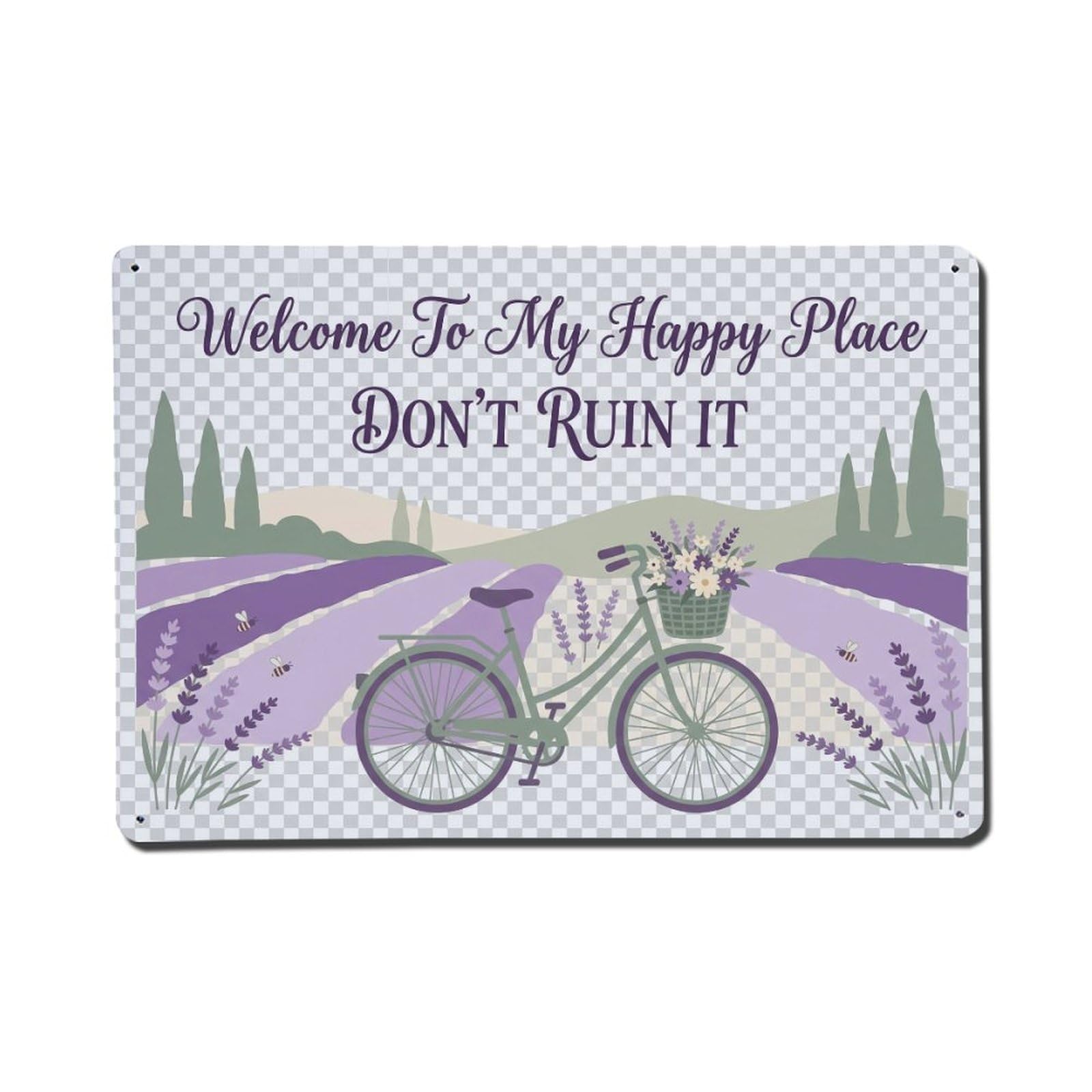 Lavender Provence Bathroom Humor Metal Tin Sign Plaque Wall Decor for Cafe, Club Bar, Office, Home Garden Metal Poster 8x12Inch