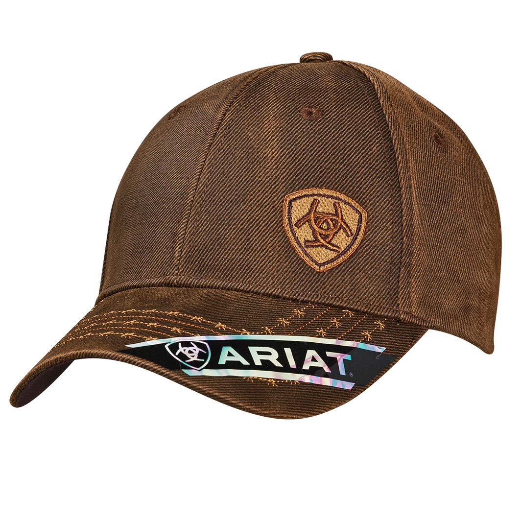 Ariat Men's Brown Oilskin Corner Logo Cap, One Size