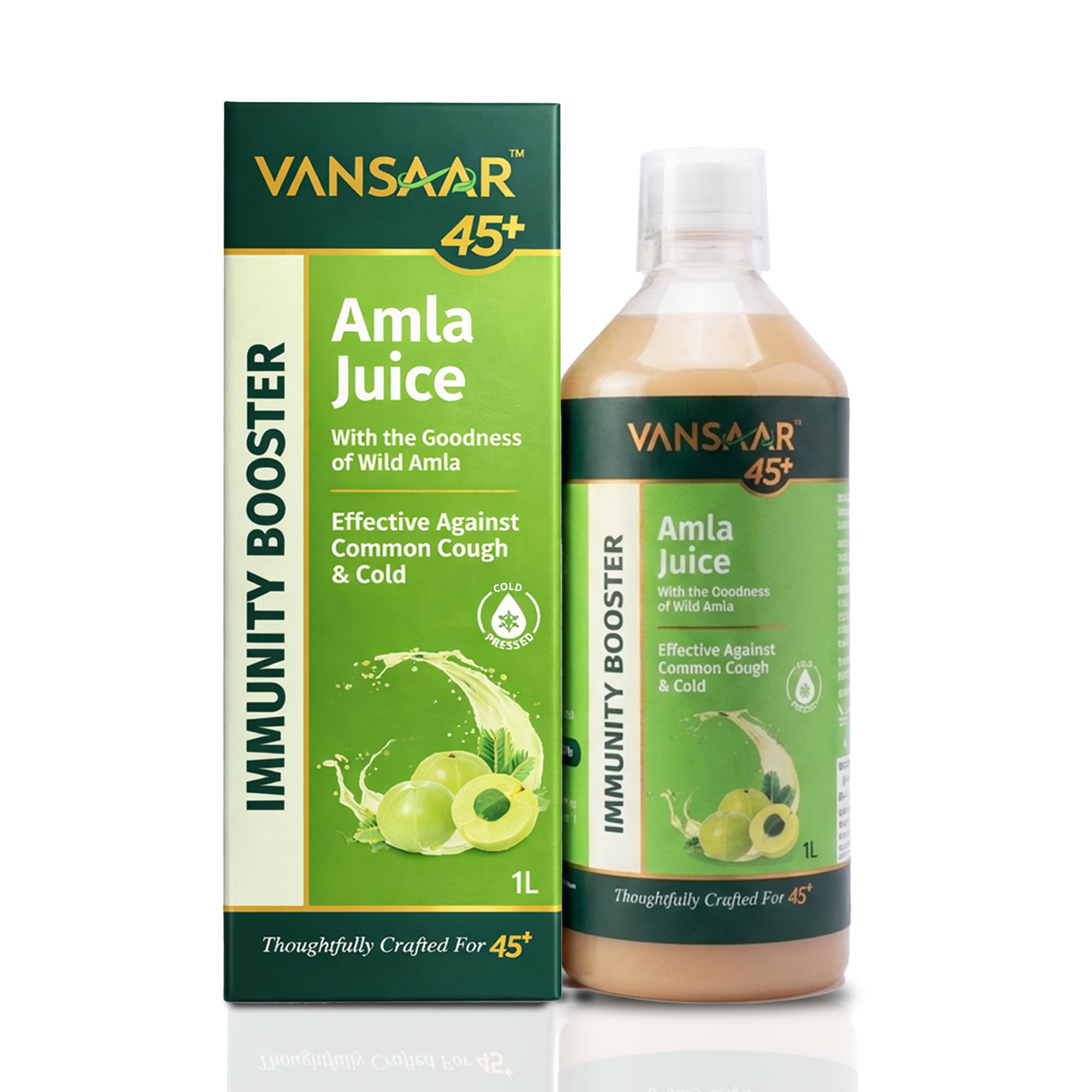 Vansaar Ayurvedic Tangy Amla Juice - 1L | 100% Cold Pressed Wild Amlas Rich In Vitamin C Sourced from Pratapgarh | Farm