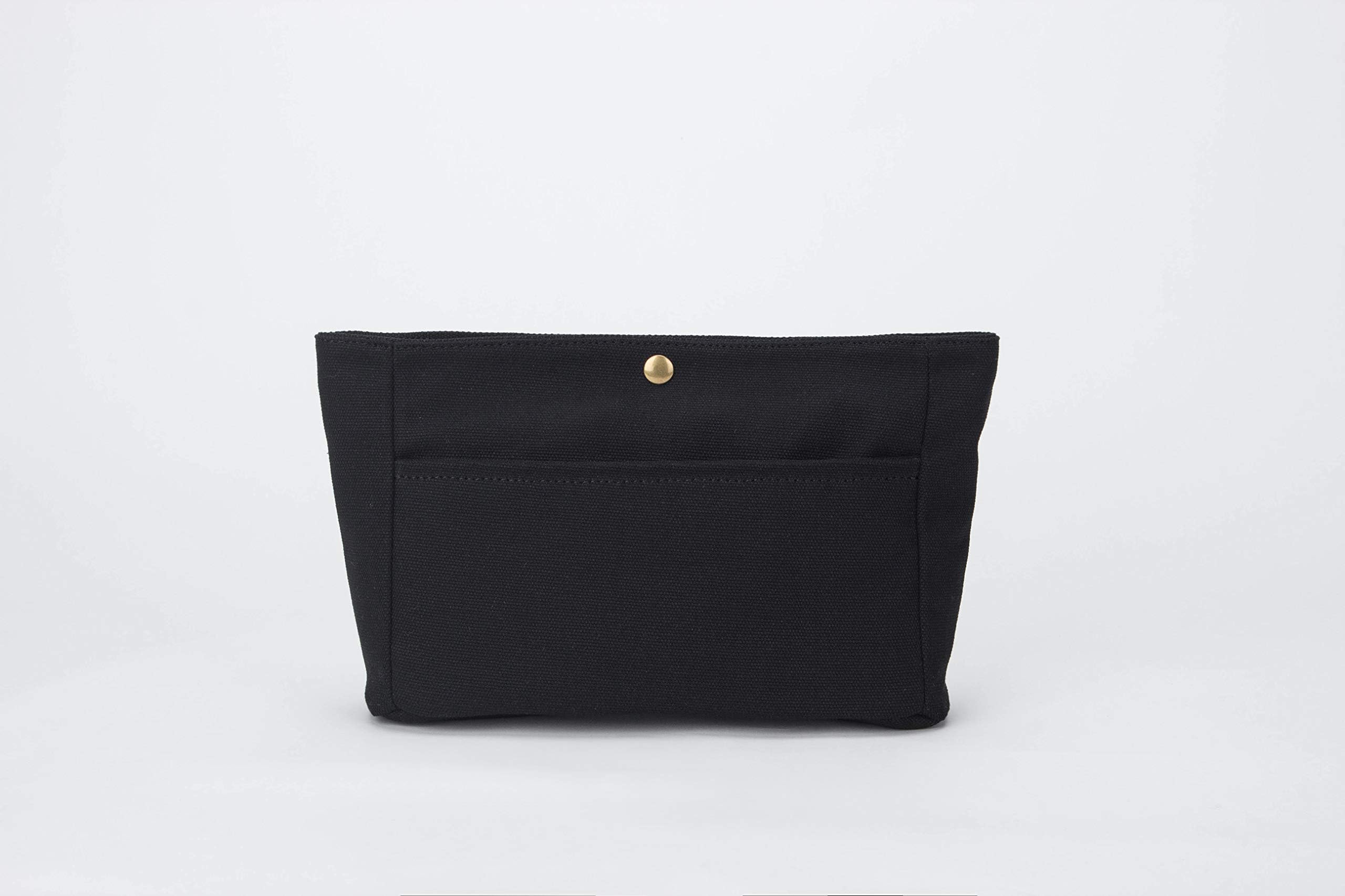 Bag in Bag Organizer Canvas Slim Lightweight Large handbag organizer insert Purse Organizer Liner (Black)
