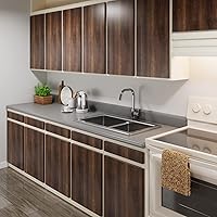 Vista 2 de Decotalk Papel de contacto de grano de madera, papel tapiz autoadhesivo extraíble de madera marrón, papel de contacto para encimeras, papel tapiz