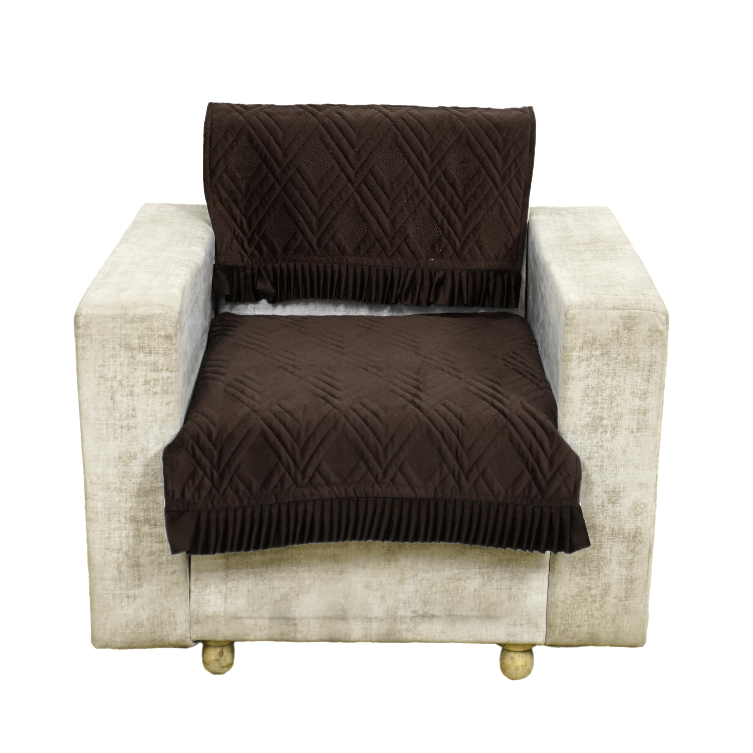Fashion Throw FauXFur Sofa Cover, For Living Room, Sofa Slipcovers, Furniture Cover (Coffee With Frill, 1 Seater + Back) (B0D3M3D797) Amazon Price History, Amazon Price Tracker