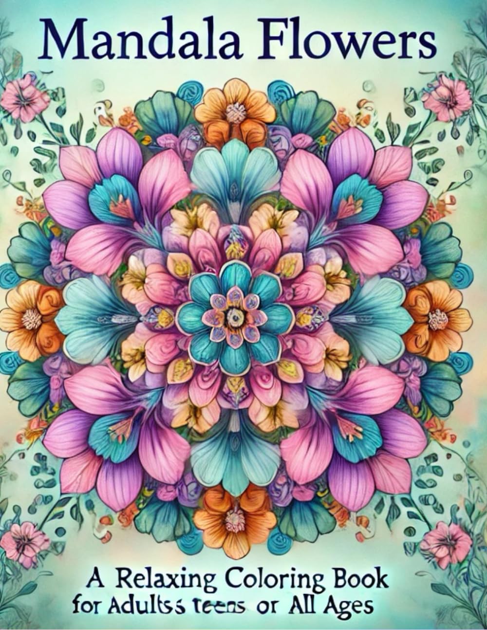 mandala flower: a relaxing coloring book for adultss teens or all ages