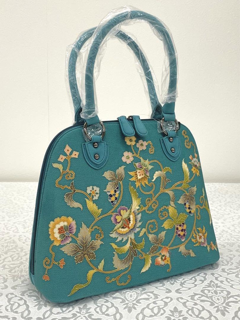 希少　岡重謹製 OKAJIMA 京友禅 金彩 唐花 葡萄唐草 正絹　シルク 楽天市場】バッグ 和装 皇室ご愛用 京老舗岡重謹製 OKAJIMA