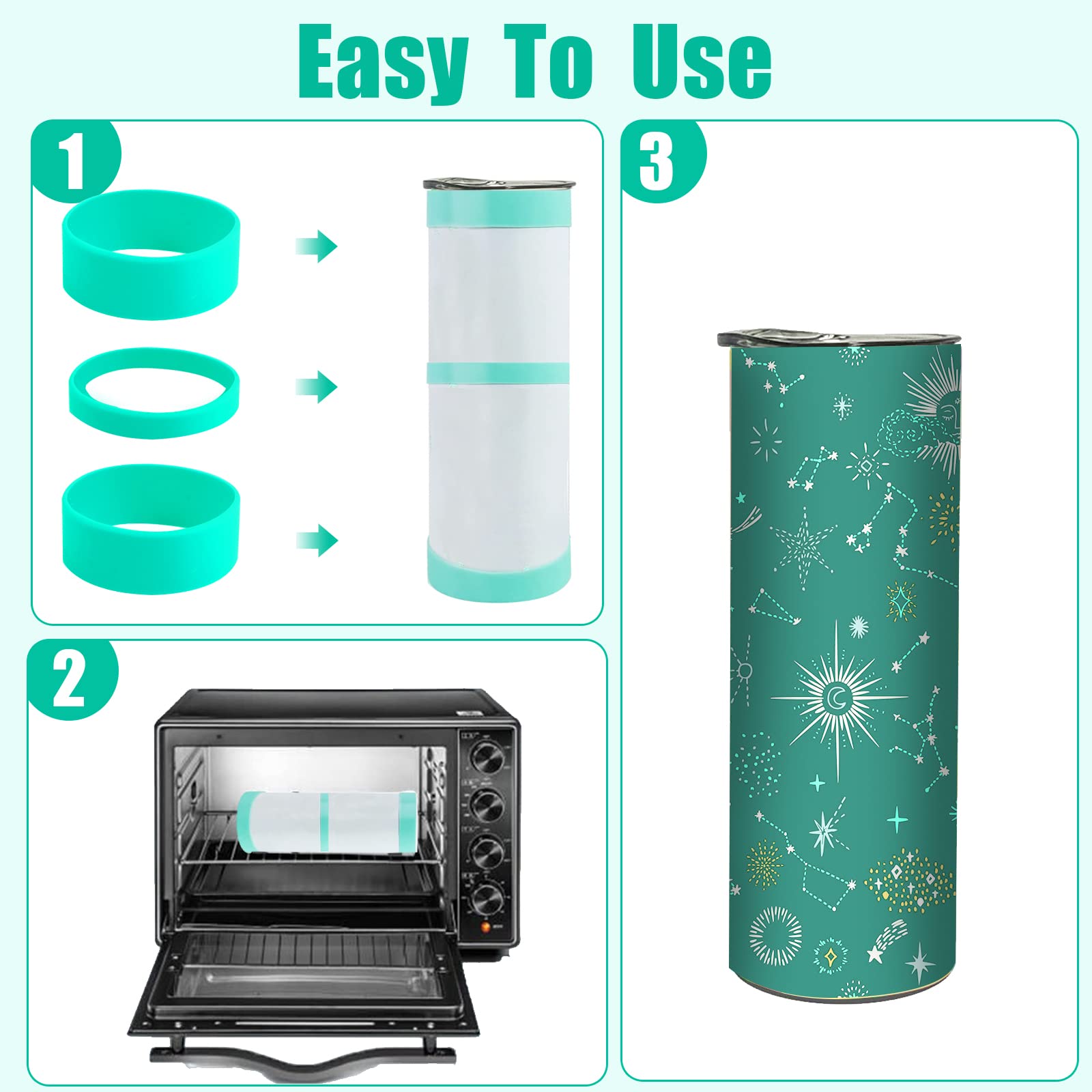 Buy Sublimation Blanks Silicone Bands Kit for Sublimation Tumblers 20