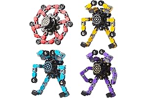 Transformable Fidget Spinners 4-Pack: Stress Relief, Sensory Toys, Fingertip Gyros