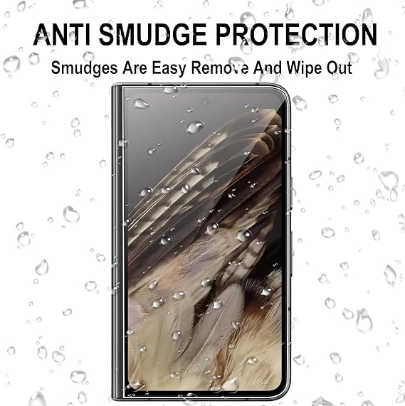 KZIOACSH Screen Protector for Google Pixel Fold, [2+2 Pack] Flexible TPU Full Coverage 3D Curved Edge Elastic Screen Protector Cover HD Clear Anti-Scratch Self-Healing Film with Back Protective Film
