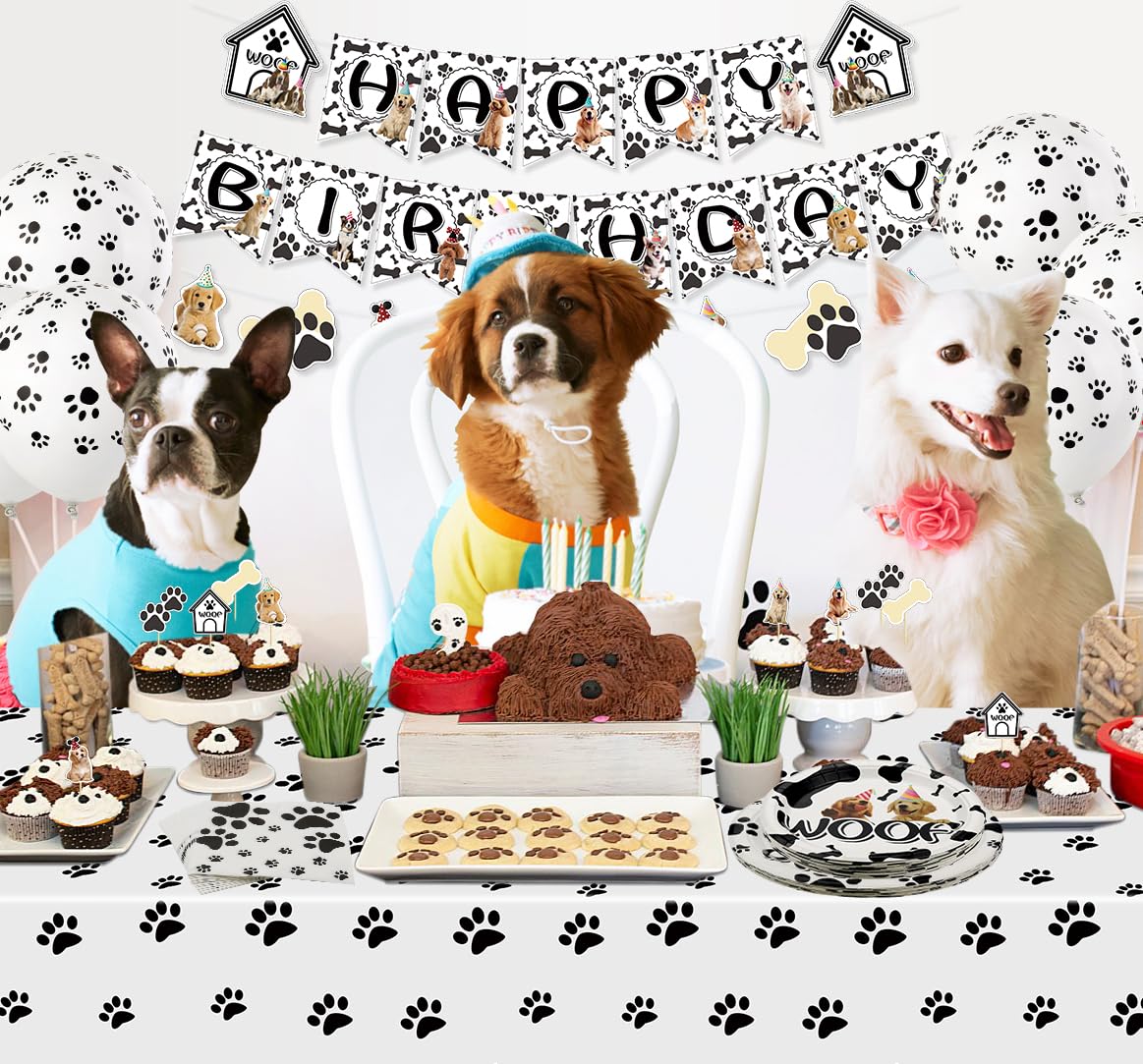 Cumpleaños Perro 60 Piezas De Suministros Para Fiesta De Cumpleaños De  Perros Papel Para Estampar, image size:1163x1083