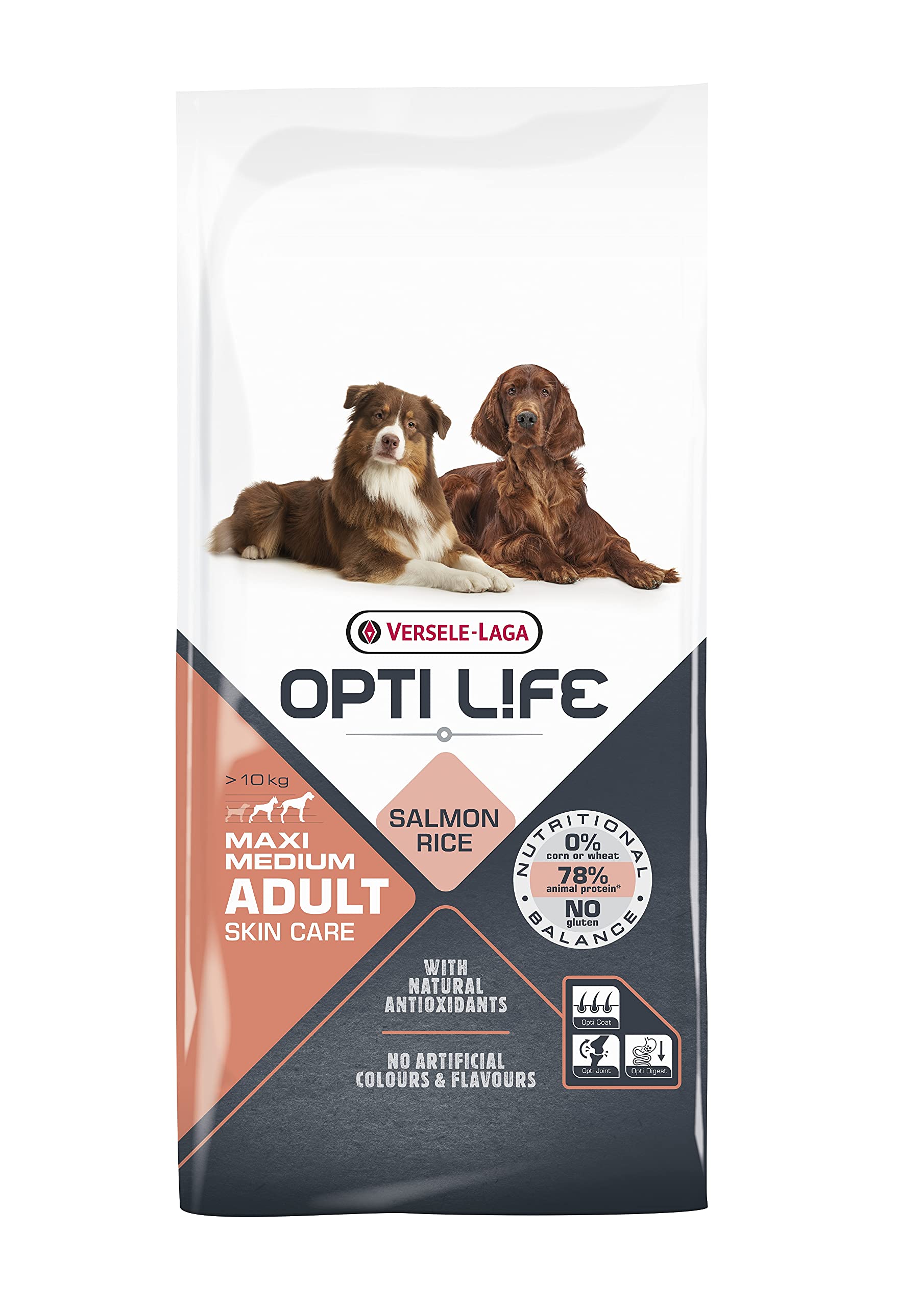 VERSELE-​LAGA - Opti Life Adult Skin Care Medium & Maxi - Croquettes pour Chiens Grands et Moyens - 12,​5kg