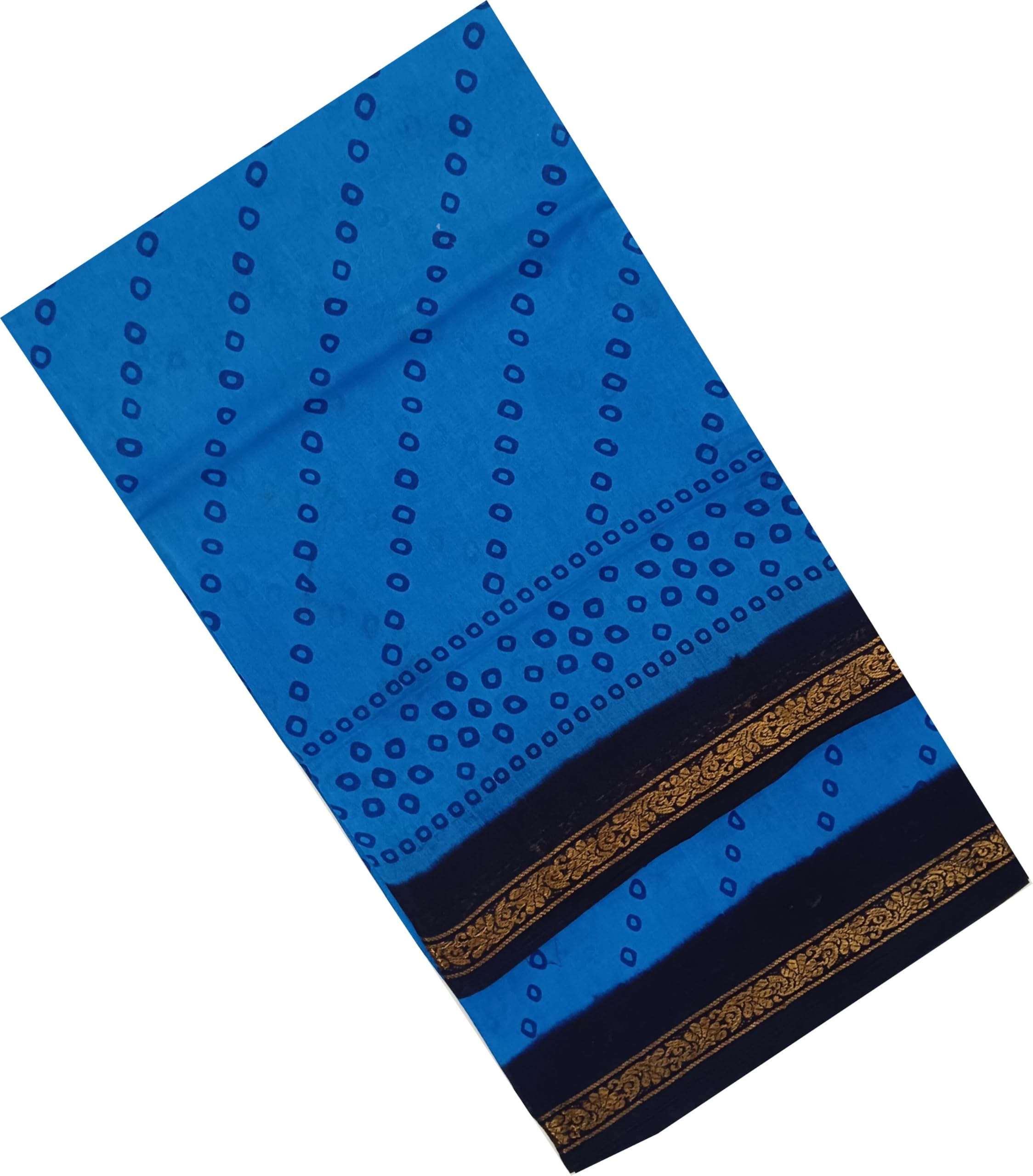 Madurai Sungudi Cotton Saree-Small Border Bandhini Design Hand Printed Saree For Women (Without Blouse)-picture-27