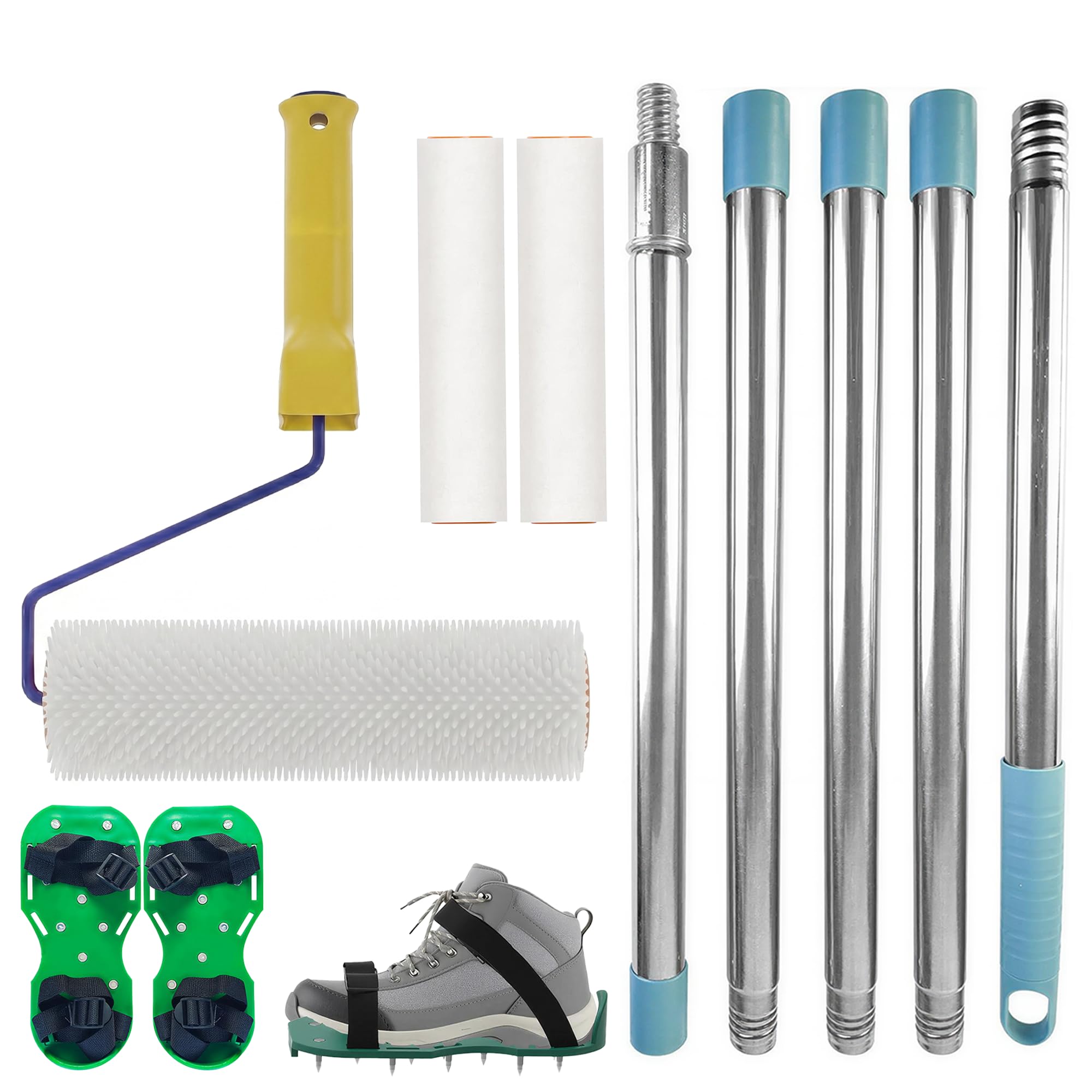 Spiked Roller Self Levelling Tools: 5Pcs Stainless Steel Spike Roller Kit
