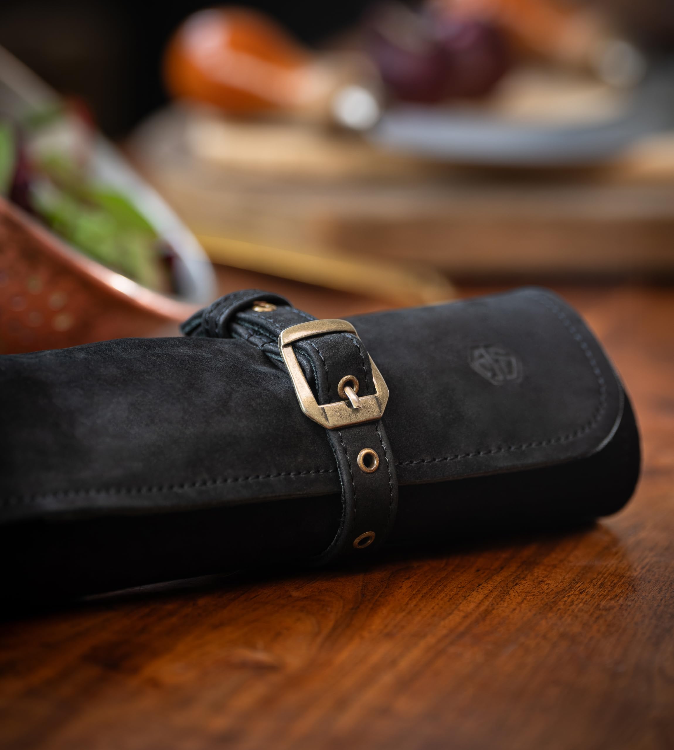 Angus Stoke Sam - Funda de Piel para Cuchillos de Cocinero (Piel, tamaño Grande), diseño de Bolsa