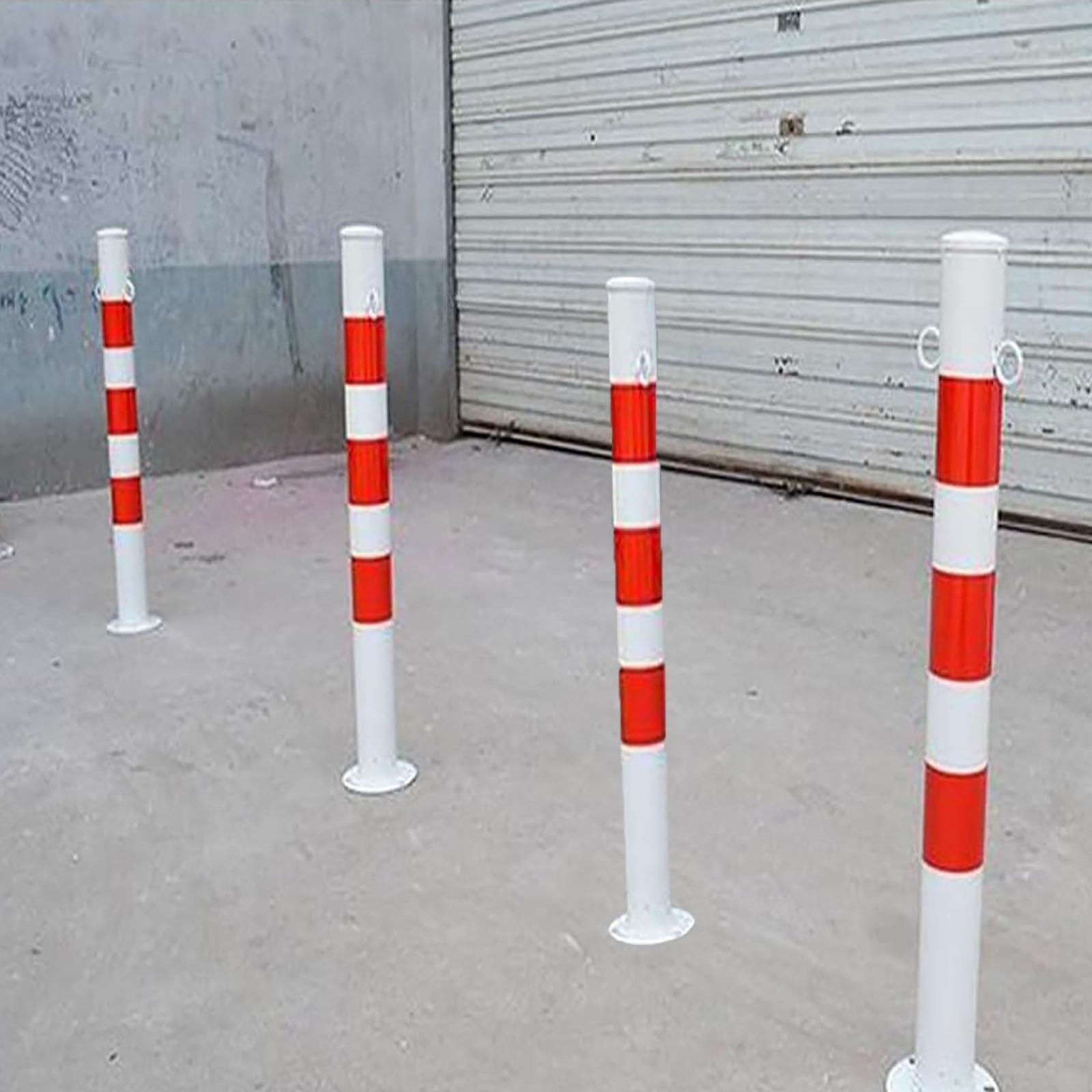 Generico Dissuasori di Sicurezza in Acciaio | Barriere stradali e Pali di Sicurezza con Catena | Pali di parcheggio Resistenti per Aree ad Alto Traffico | 3x29,5 Pollici Rosso (1 pz)
