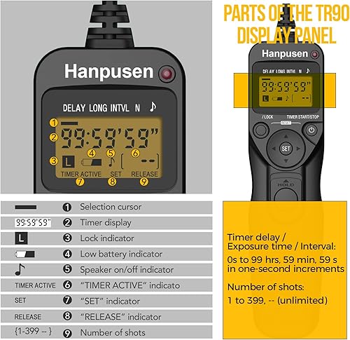 Miniatura 2 de Control remoto de cámara con temporizador intervalómetro compatible con Canon EOSR EOSRP EOSR6 90D 250D 200D 850D SX50HS para Olympus E-M1X E-M1-II
