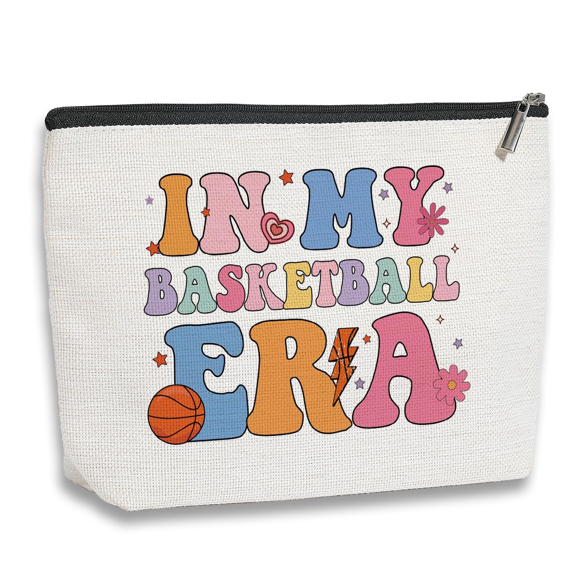 In My Basketball Era Makeup Bag Cosmetic Bag Basketball Gifts for Boys Girls Coach Teenager Birthday Christmas Gifts for Basketball Fans Friends