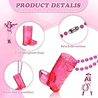 Vista 2 de Sieral 12 piezas de vasos de chupito de bota en collar con cuentas, vaso de chupito de vaquera de plástico, collar de vaso de chupito para novia