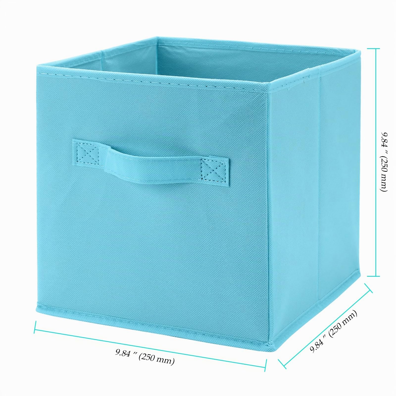 8er Set Stoff Aufbewahrungsbox, 25x25x25 cm Faltbare Aufbewahrungswürfel | Organizer-Boxen mit Griff in Verschiedenen Farben für Kleiderschrank, Regal, Wohnzimmer CHIHEUNG
