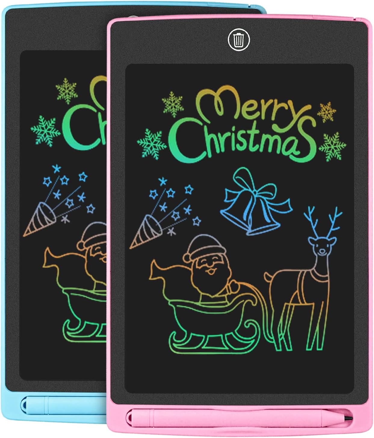 HOMESTEC 2 Pack Kids Doodle Boards, 8.5 Inch Colorful LCD Writing Tablets