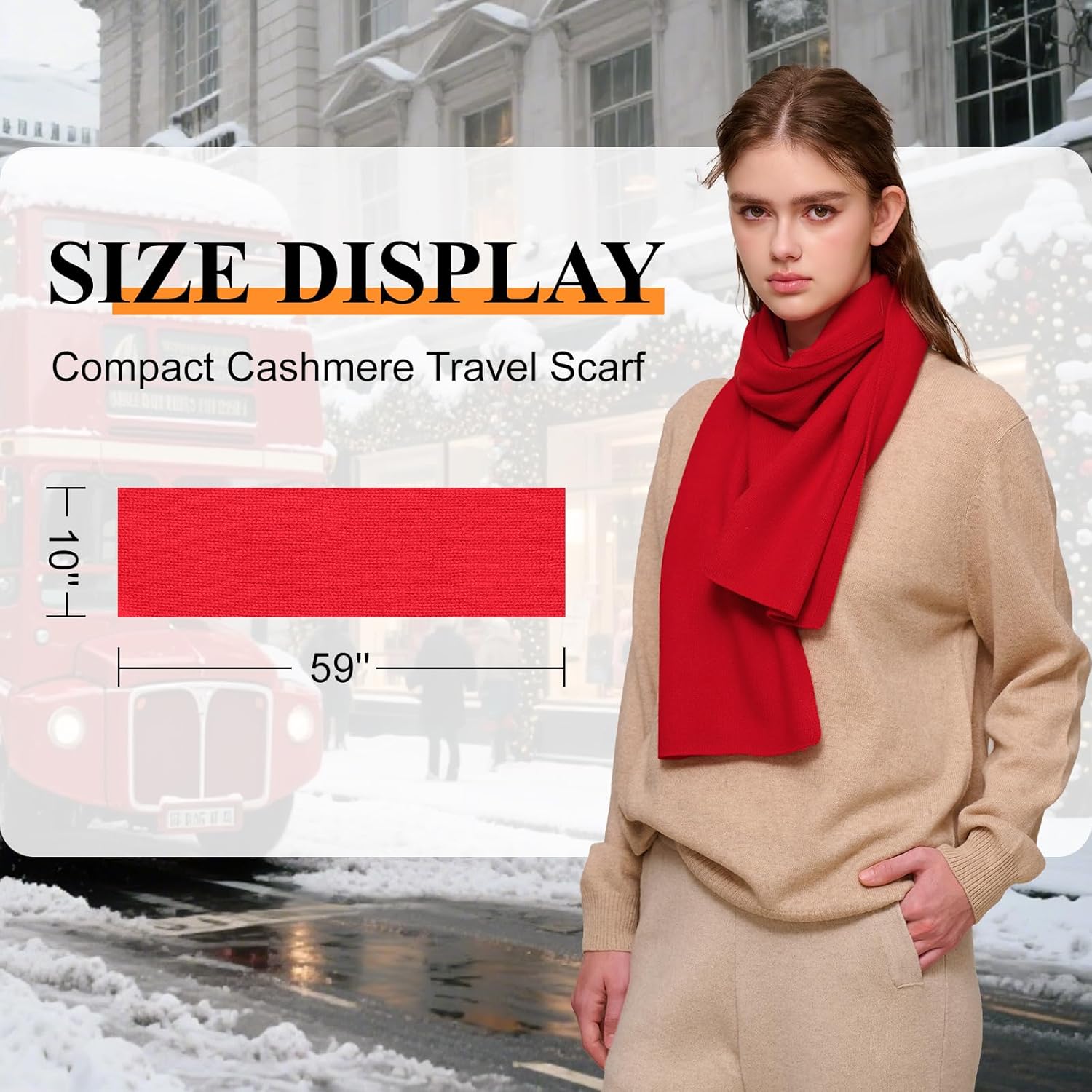 Luxury 100% Cashmere Scarf for Women & Men, 59''x10'' Extra Warm Winter Scarf, Blanket Scarves in Premium Gift Box