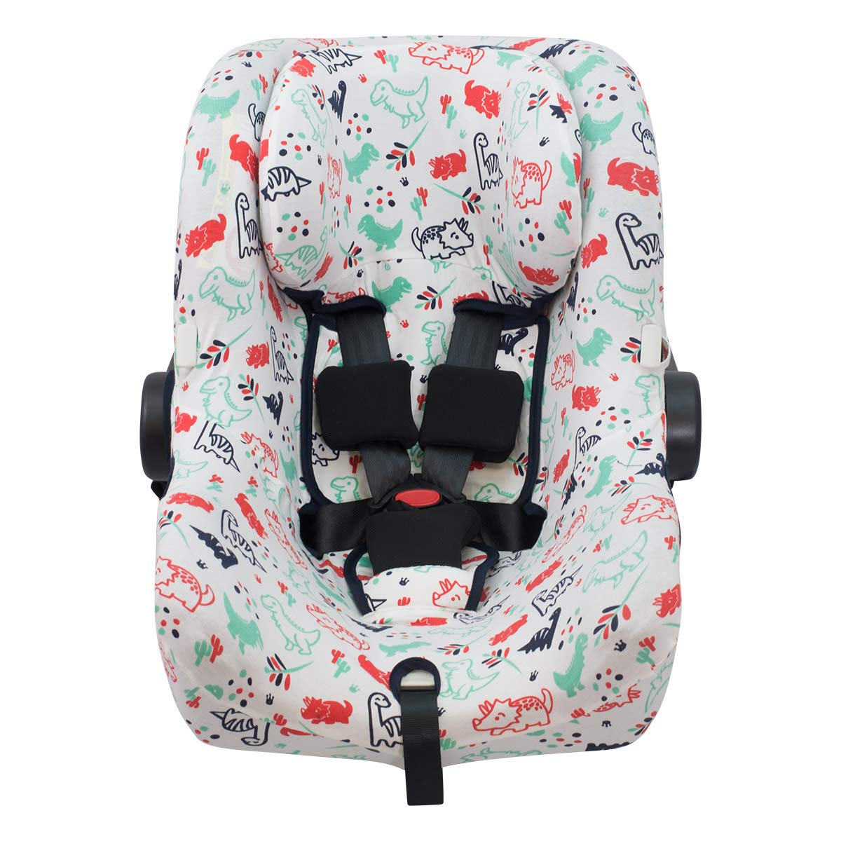 JYOKO KIDS Bezug für Autositz kompatibel mit Bugaboo Nuna by Turtle, aus Baumwolle (Dino Party)