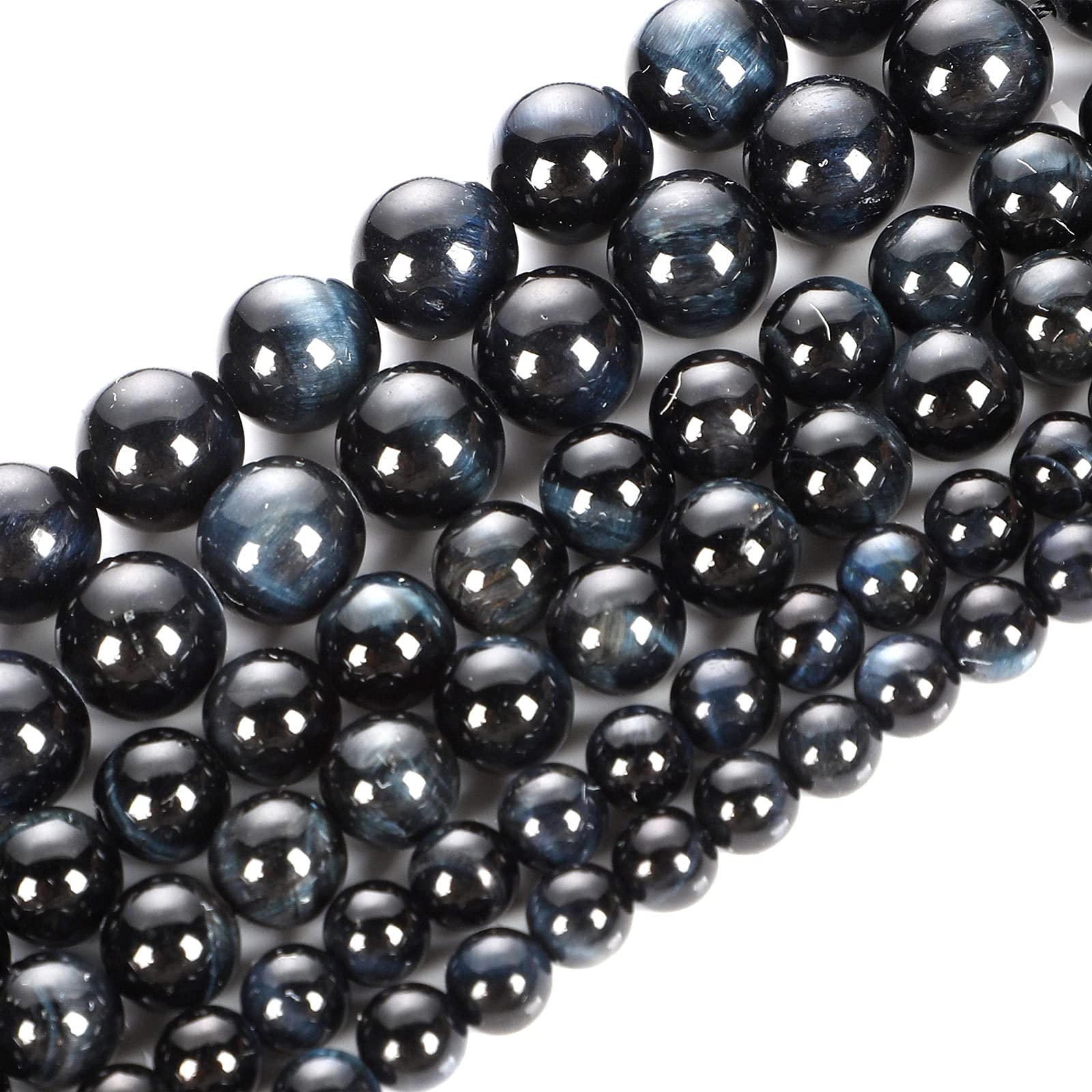 Luźny kamień tygrysiego oka w kolorze granatowym do wyrobu biżuterii i robótek ręcznych. Bransoletka DIY(12mm about 30 pcs)