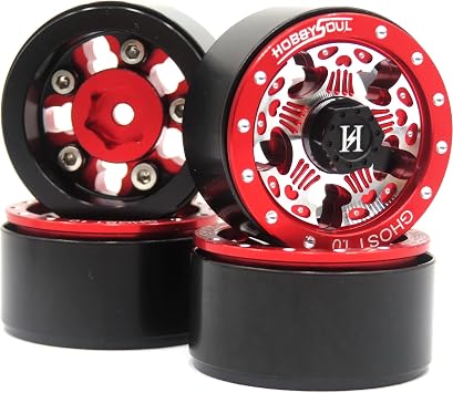 hobbysoul 4pcs 1.0 Wheels Weight 20g/Rim,1/24 beadlock Wheels Rims for 124 RC Crawler Axial SCX24 / Traxxas 1/18 TRX4M