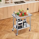VEVOR Table de Travail Cuisine 90x60x85 cm en INOX avec roulettes et Freins - 8