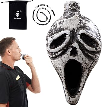 Aztecades Whistle Loud - Death Halloween Aztec Musical Instrument Cry | Skull Retro Aztecades Halloween Human Sounding Scream, Largest Mouth Whi with Collectible Skull Art Decor