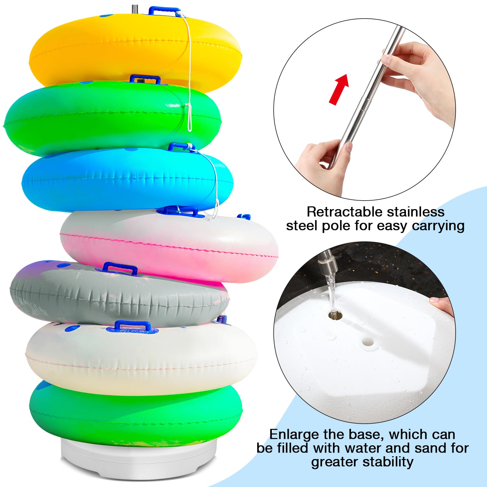 Snapklik.com : MorningRo Pool Float Storage Rack Pool Float Holder ...