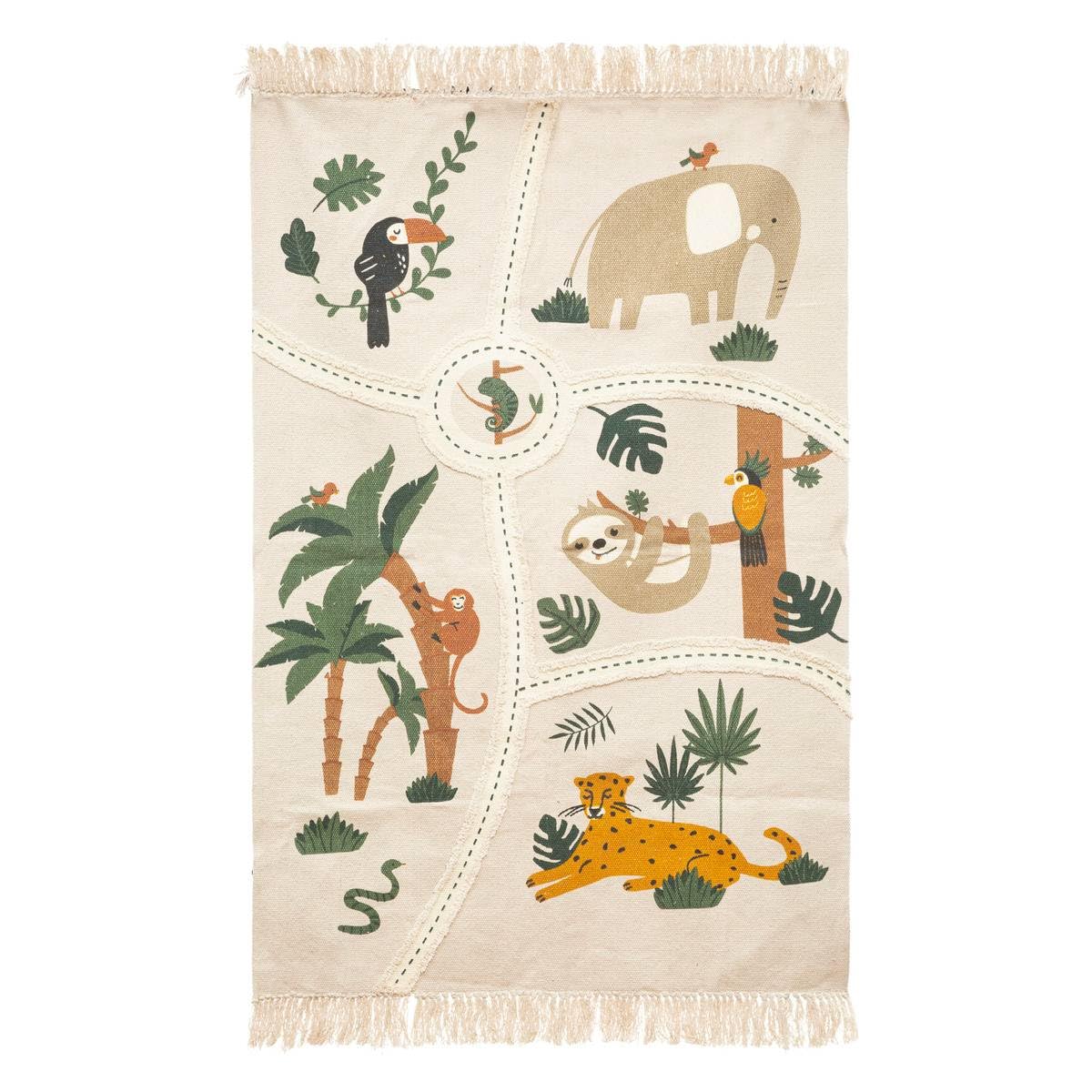 Atmosphera - Tapis Enfant Jungle - Coton - L. 100 x P. 0-5 x H. 150 cm - 100x150 cm