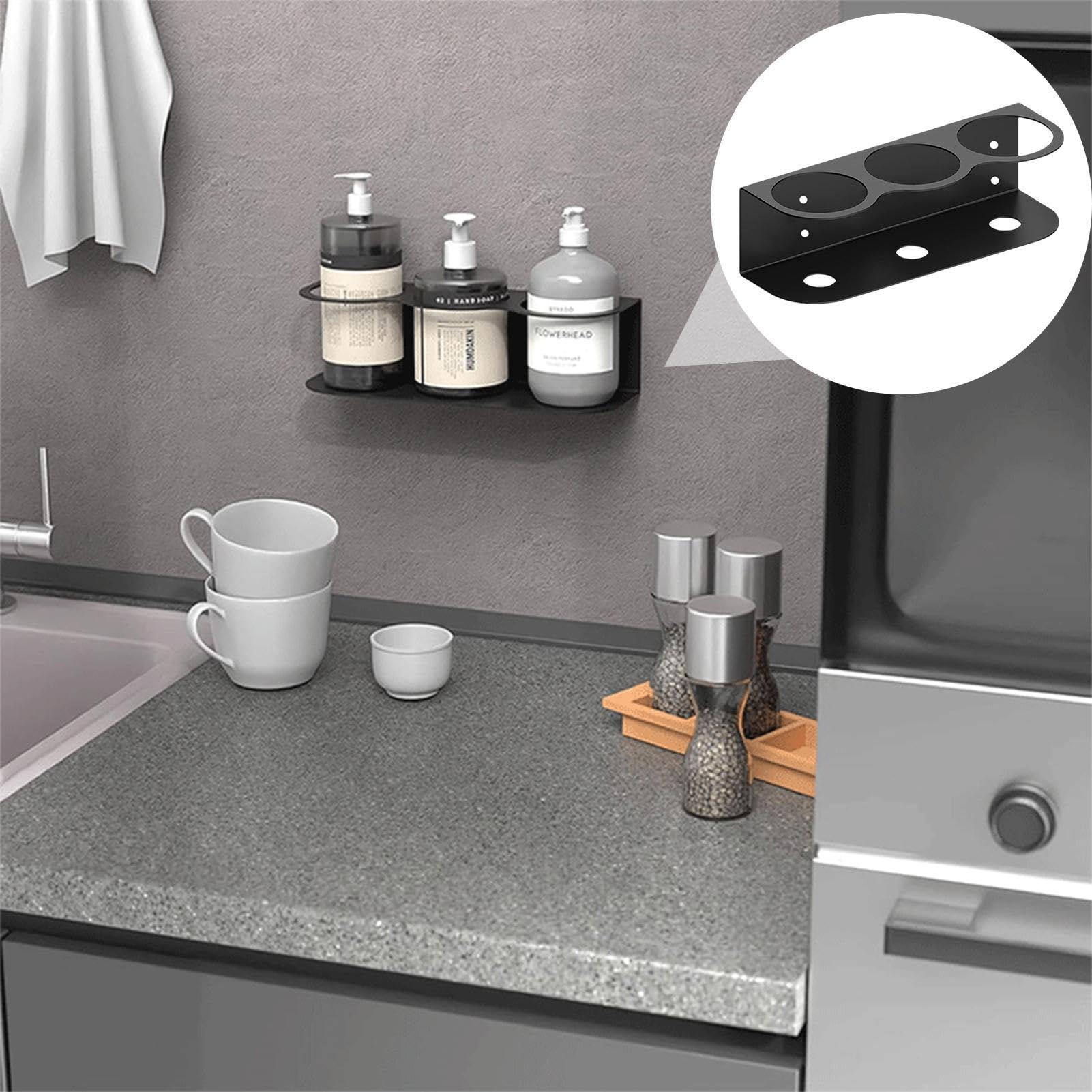 Soporte de pared para botellas de aerosol, soporte de acero para latas de aerosol para el hogar, soporte de pared para latas de aerosol de acero | Estante de botella de spray de pintura para