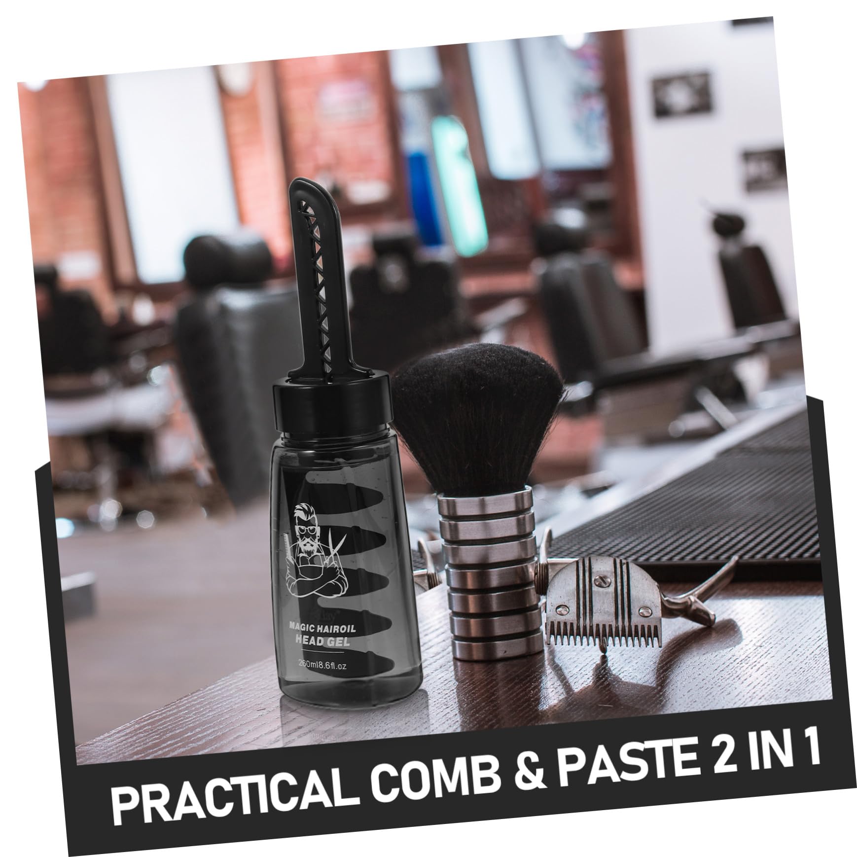 VICASKY 3 Stück Nachfüllbare Haarstyling Gel Flaschen mit Kamm Applikator für Männer Kunststoff 260 ml Portabel für Styling Zuhause
