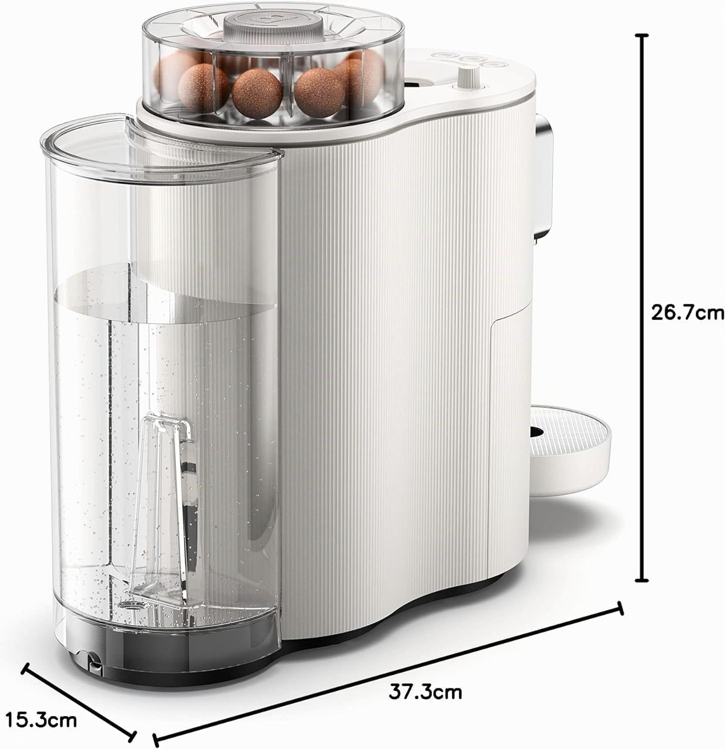 CAFE ROYAL SWITZERLAND PROFESSIONAL Machine à Café CoffeeB Globe Blanc 1.3L avec 90 Coffee Balls Déca - 100% Compostables