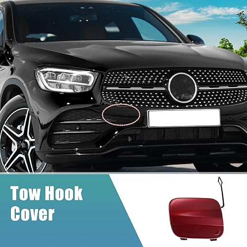 Miniatura 3 de uxcell Tapa de gancho de remolque de parachoques delantero Tapa de ojo de remolque para Mercedes-Benz GLA 250 4Matic Base 2.0L L4 - Flex 2.0L L4 -