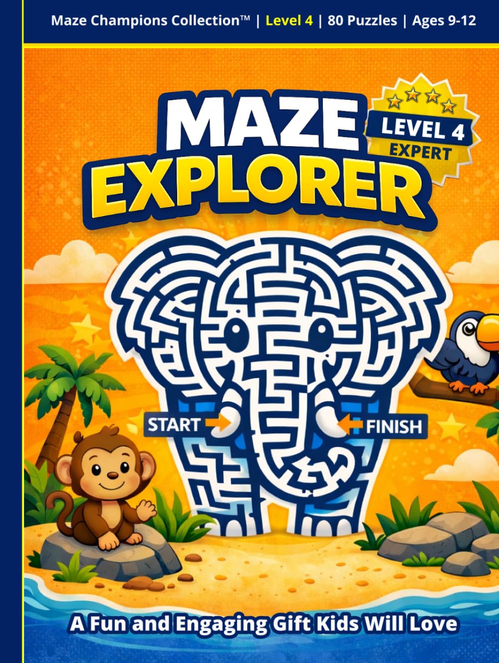 Brainy Maze Puzzles for Kids Ages 8-12: 80 Fun Maze Challenges for Children (The Maze Champions Collection)