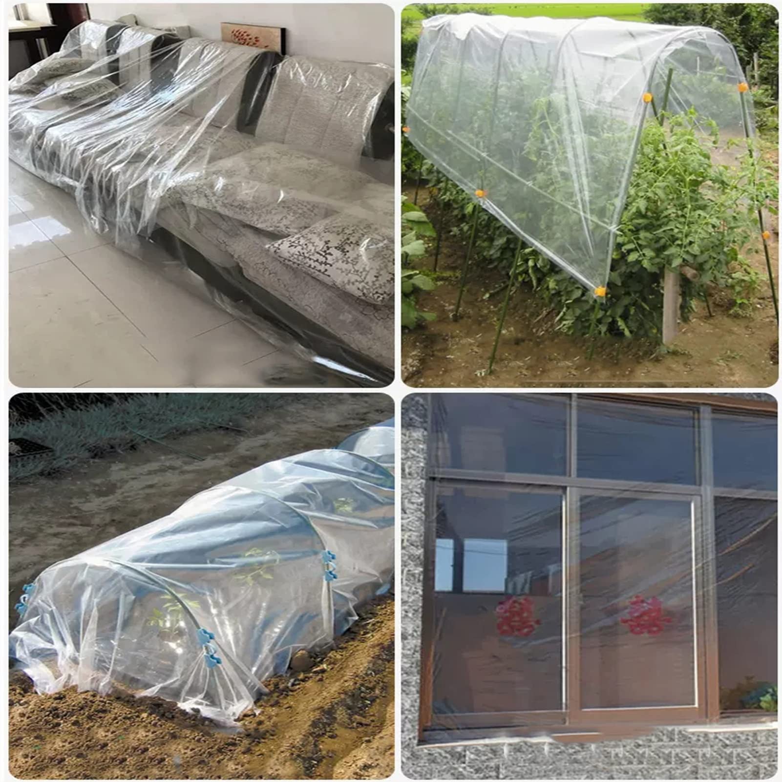 WIGING Película Plástica De Invernadero, Cubierta Vegetal De Invernadero De Polietileno, Placa Térmica De Invernadero Resistente A Los Rayos Ultravioleta para Jardines Hortícolas((WxL) 8x9m)