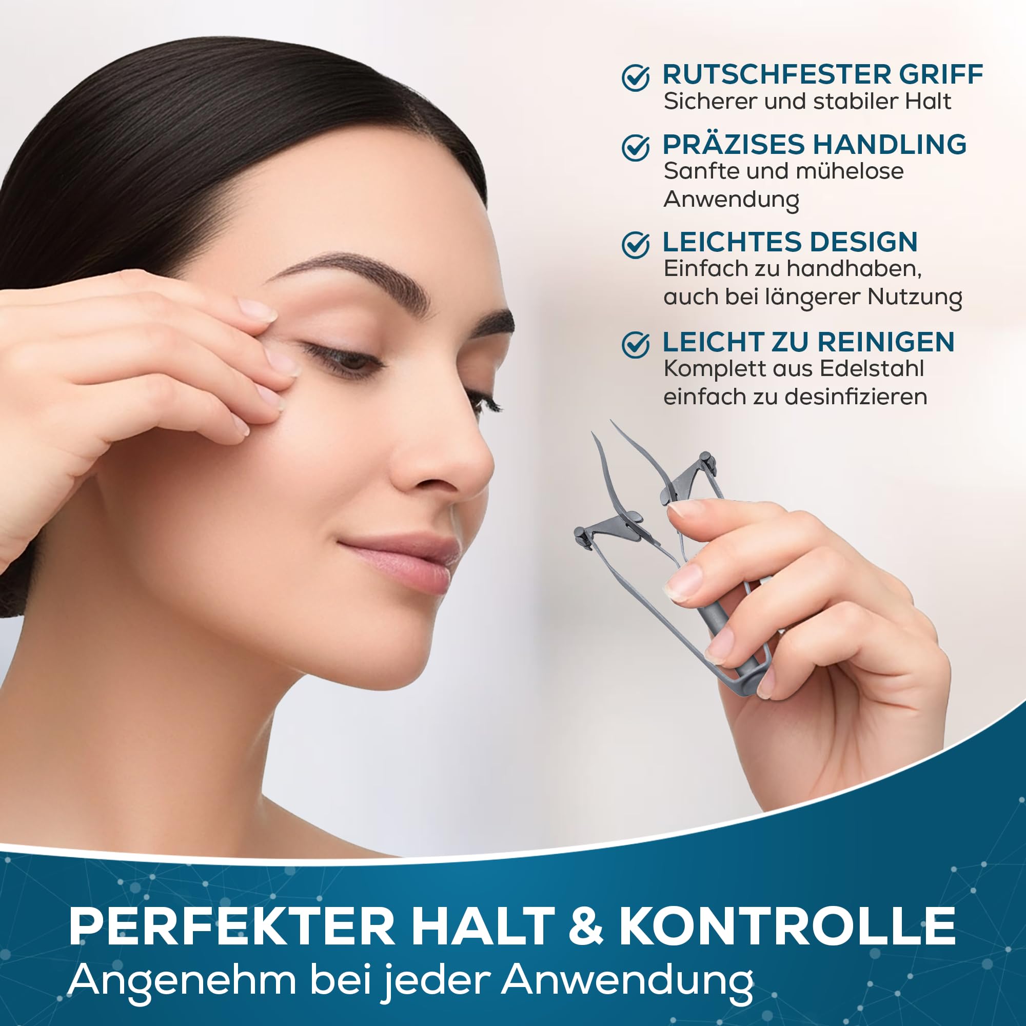 REMOS Pinzette Automatik zum einfachen & mühelosen Zupfen von Augenbrauen - 11cm