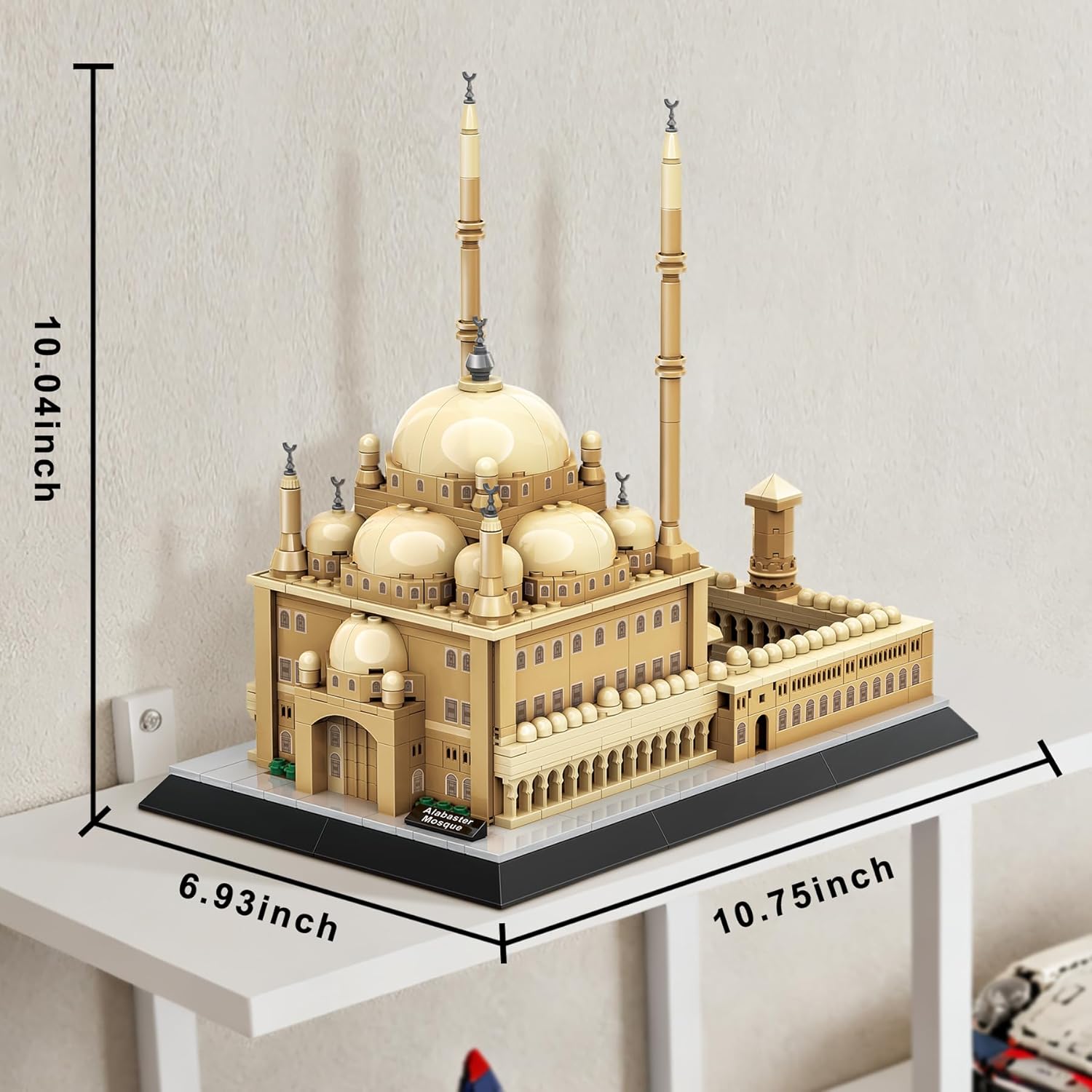 Mosque of Mohammed Ali Cairo Building Set, Alabaster Mosque Architecture Model 620 Pcs, Islamic Gift for Ramadan & Eid, Egypt Landmark Collectible for Adults, Home Office Decor
