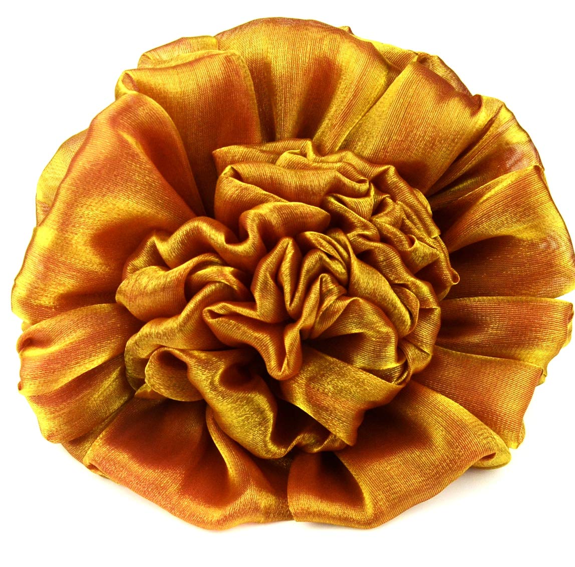 Hl Women's Bronze Gold Volumising Shimmer Satin Big Hair Bun Clip Under Hijab Scarf Volumizer Khaleeji (Bronze Gold)