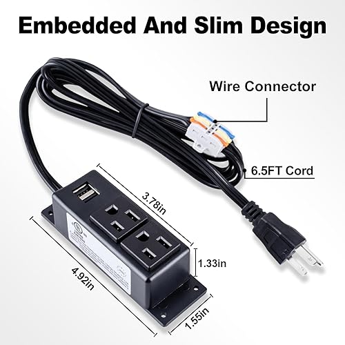 Miniatura 5 de Kit de toma de corriente segura para pistola Stealth Gun, accesorio seguro para pistola con USB y cable de alimentación de 6 pies, calidad premium