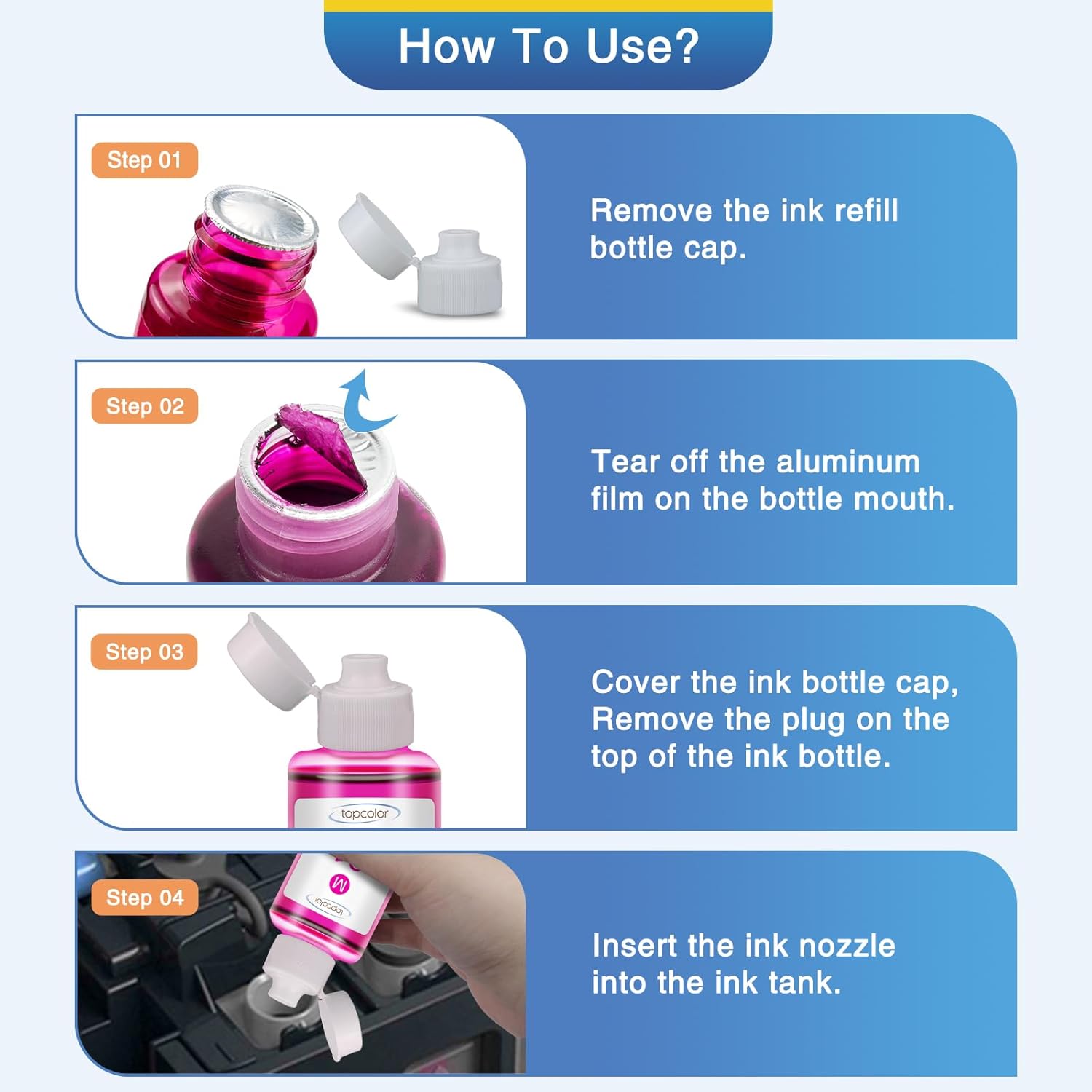 31 32XL Ink Bottle Set Replacement for Smart Tank 5101 7602 6001 5000 Ink Refill Compatible for Smart Tank 7301 7001 5101 5000 5102 7002 5103