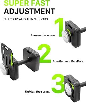 Eisenlink Adjustable Dumbbell 4-36kg Weight Set - Adjustable Dumbbell Set with Anti-slip Handle 2kg Increments Innovative Easy Safe Locking Mechanism for Home Gym Fitness