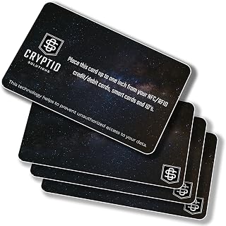 RFID Blocking Cards 4 Pack - Slim, Stylish, and Effective - Defend Your Data with Style - NFC Debit/Credit Card and ID Protector (4) (Space)