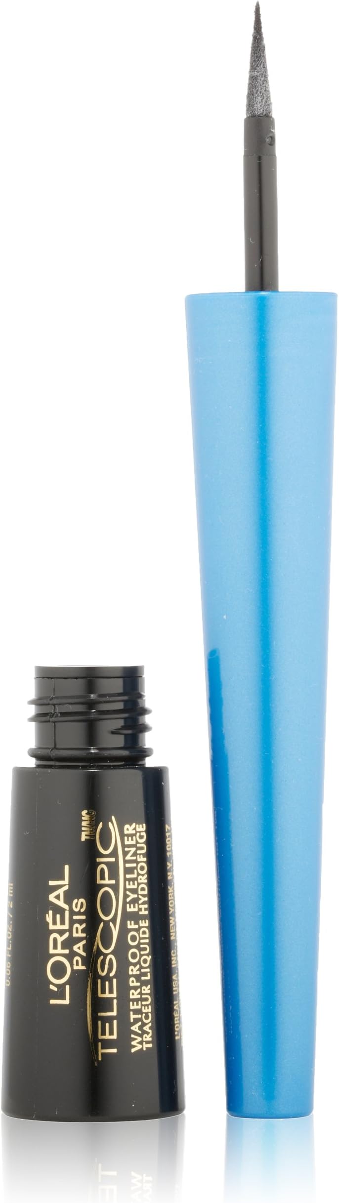 L'Oreal Paris Telescopic Precision Liquid Waterproof Eyeliner, Black, 0.08 Oz