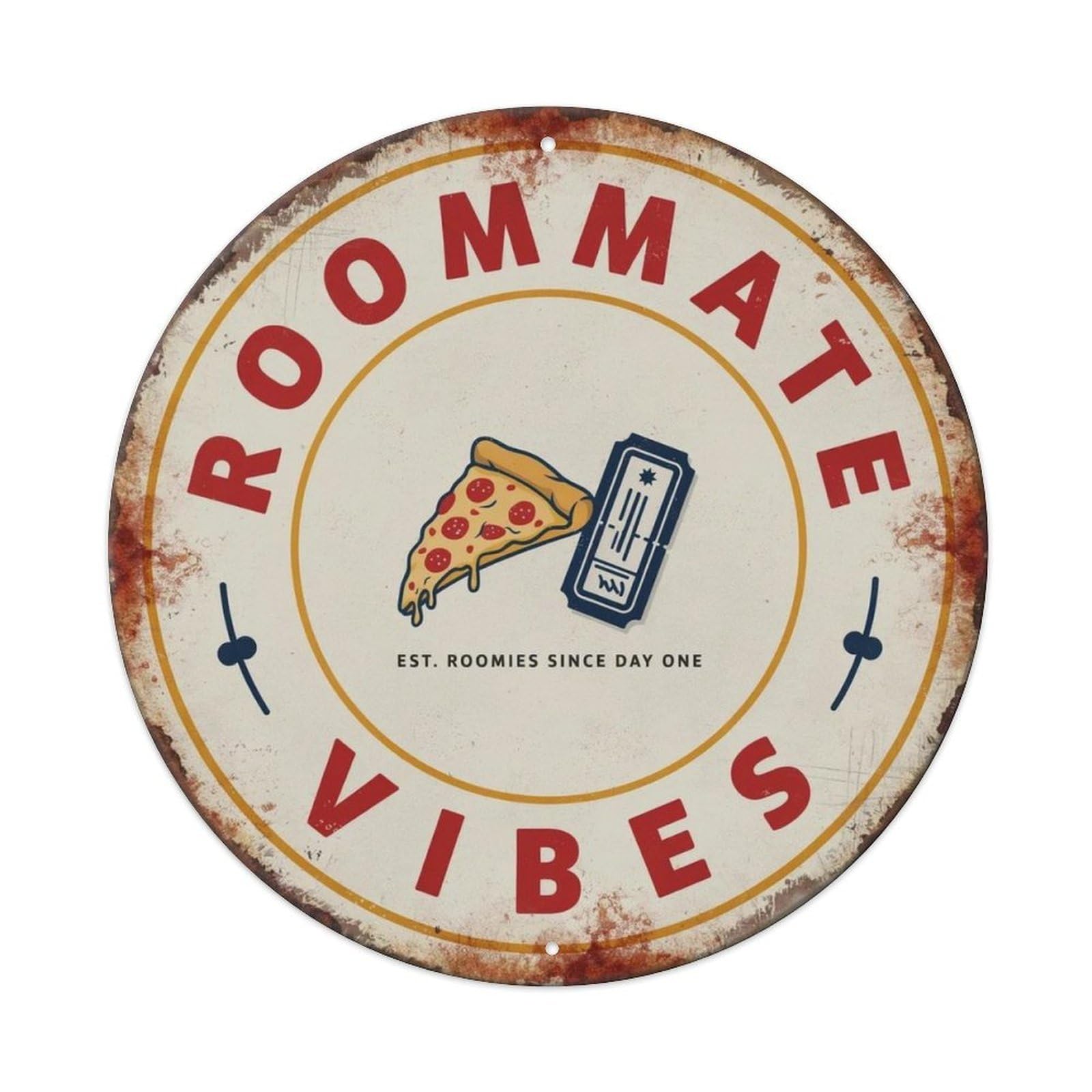 Roommate Vibes Metal Tin Sign Plaque