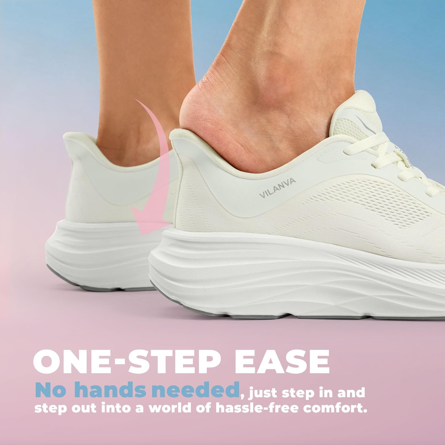 Vilanva Women's Walking Shoes Cushion Comfortable Running Tennis Shoes Non-Slip Workout Gym Athletic Breathable Fashion Sneakers - Image 4