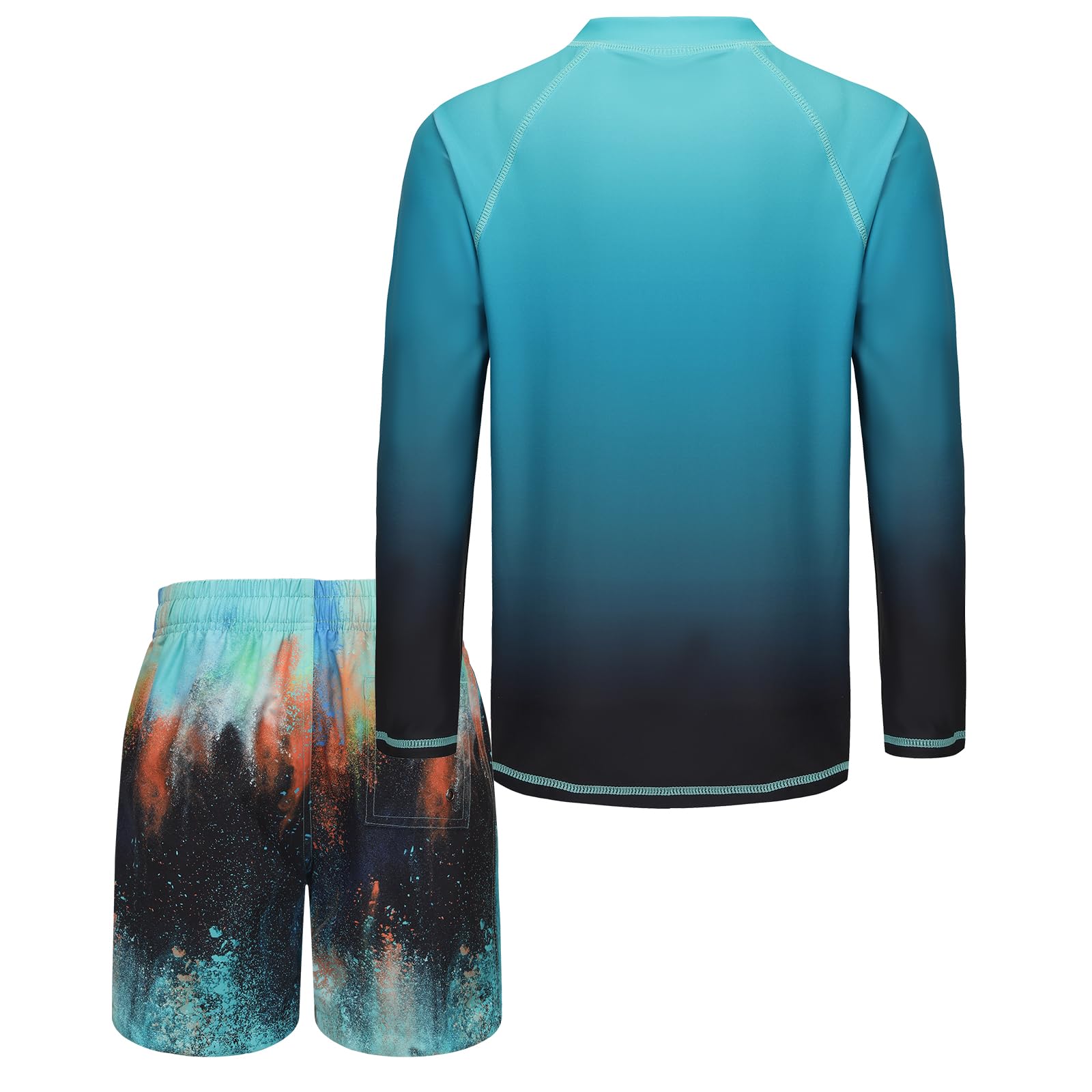 Jungen Badeanzug Zweiteiliger Badeanzug Set mit Badehose Kinder Langarm Badeanzug Bademode