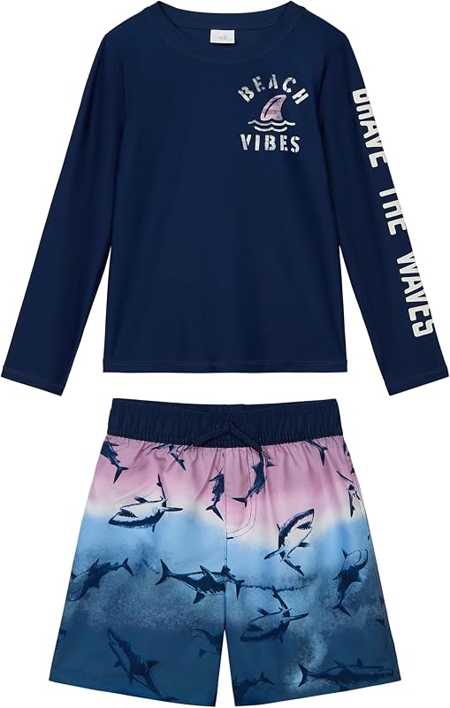 Toddlers and Baby Boys' Swimsuit Trunk and Rashguard Set