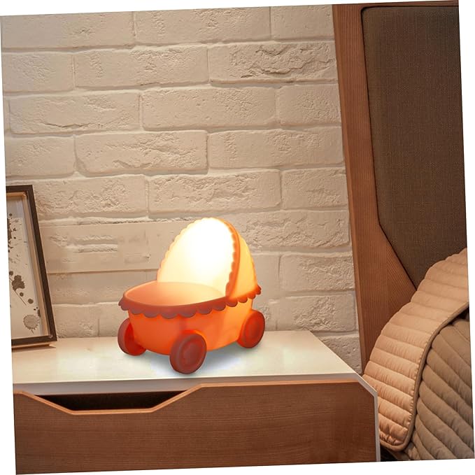 ORFOFE Bedroom Night Light Stroller Design Safe Boys and Girls Table Lamp Novelty Lighting for Boys and Girls photo 2